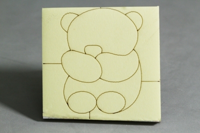 小熊 美術沙畫 造形貼紙板 雷射雕刻